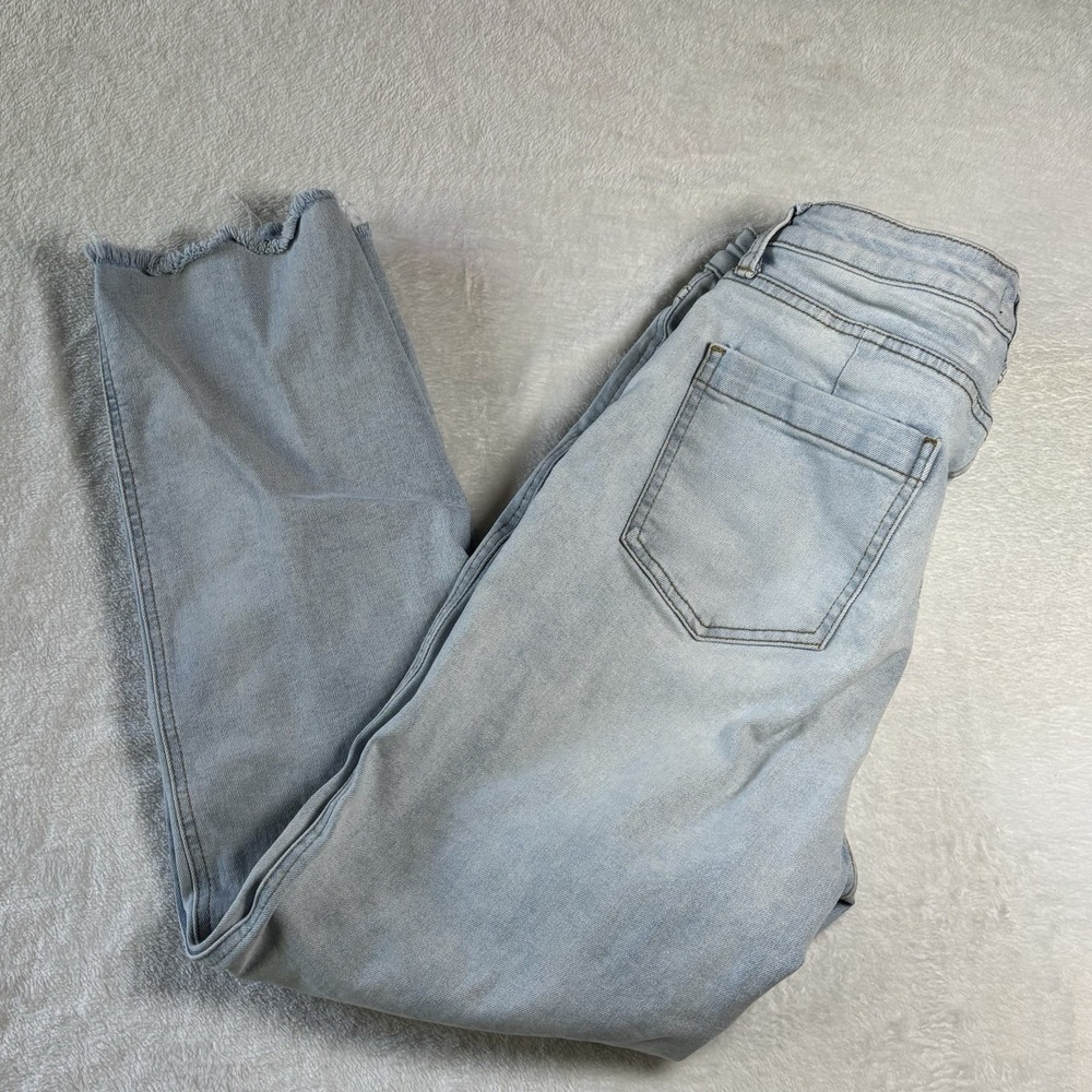 We The Free Womens Curvy Jeans Size 29 Light Wash Raw Hem High Rise Straight Leg
